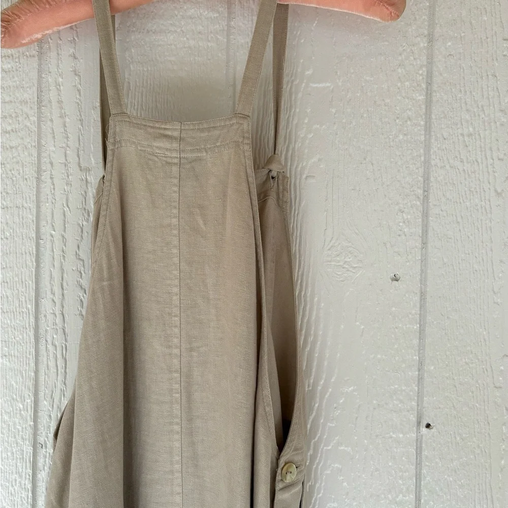 Tan Sleeveless overall Dress Medium - Picture 5 of 13